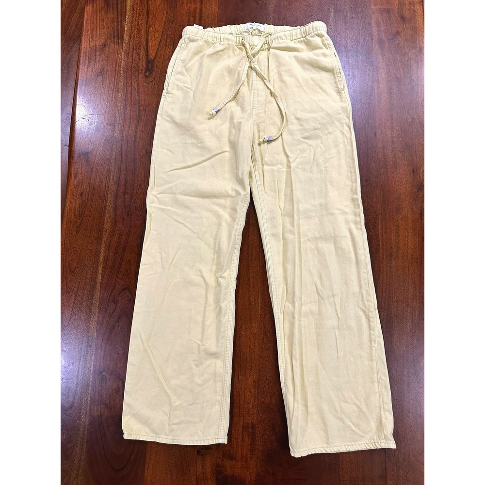 rag & bone Logan Ultra Featherweight Wide Leg Drawstring Pants Yellow M